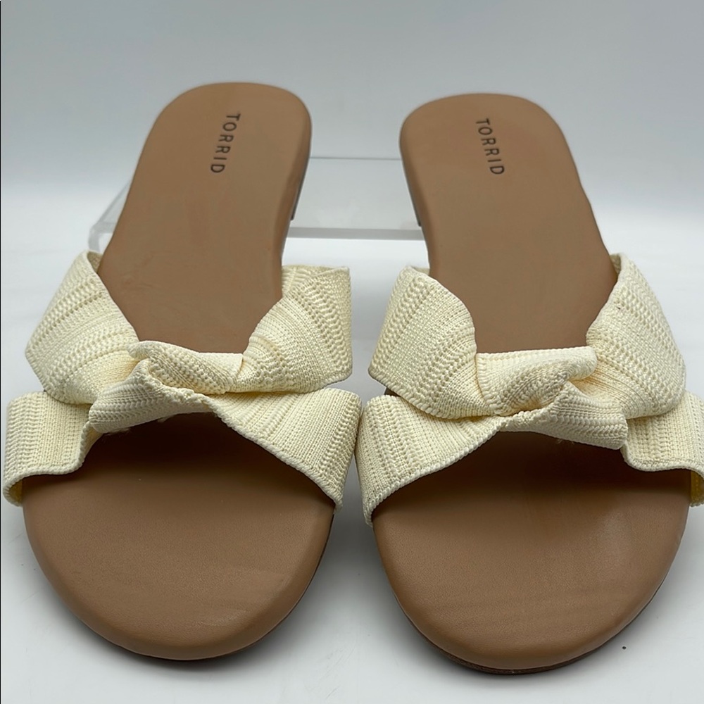 Torrid Sandals Slides Knot Front Slip-On NEW Sz 11.5 Wide
